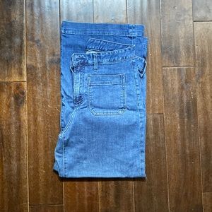 Gap high waisted, wide leg jeans.